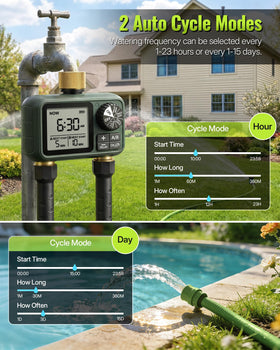 WILAWELS timer offers auto, manual, and rain delay modes for flexible scheduling.
