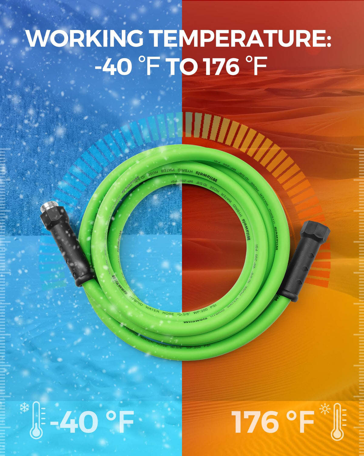 WILAWELS garden hose three-quarter-inch aluminum connectors ensure secure fittings