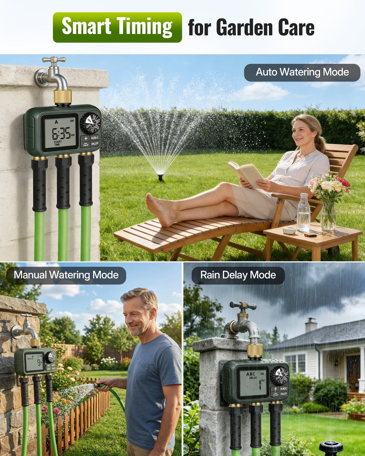 WILAWELS garden-ready timer for yards and greenhouses delivers consistent watering.
