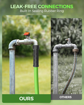 WILAWELS garden hose premium hybrid polymer delivers wear resistance and flexibility
