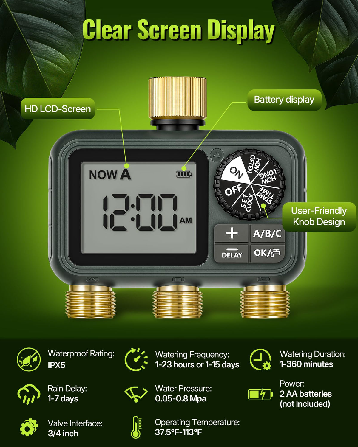 WILAWELS IPX5 outdoor design withstands rain and sun while maintaining steady flow.