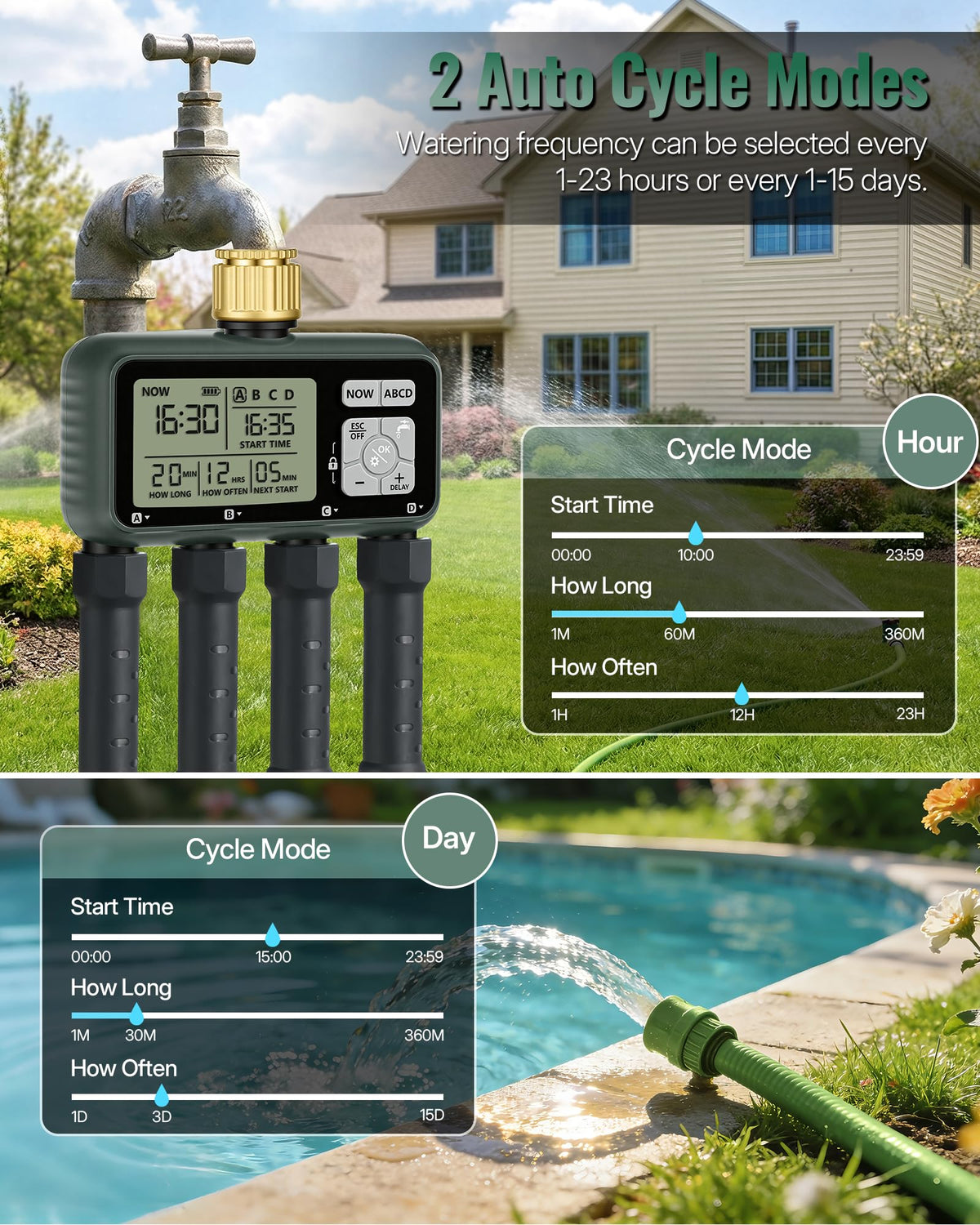 WILAWELS manual watering mode button for on-demand irrigation.