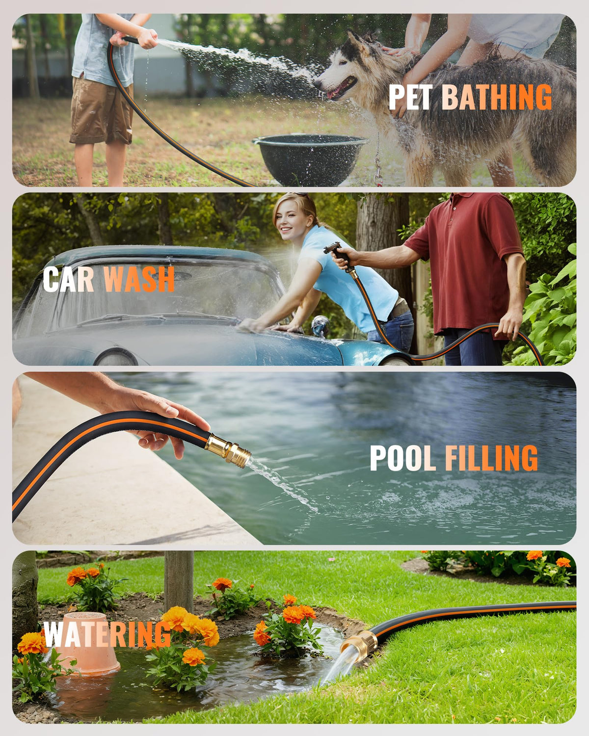 WILAWELS versatile hose for watering, cleaning, and more