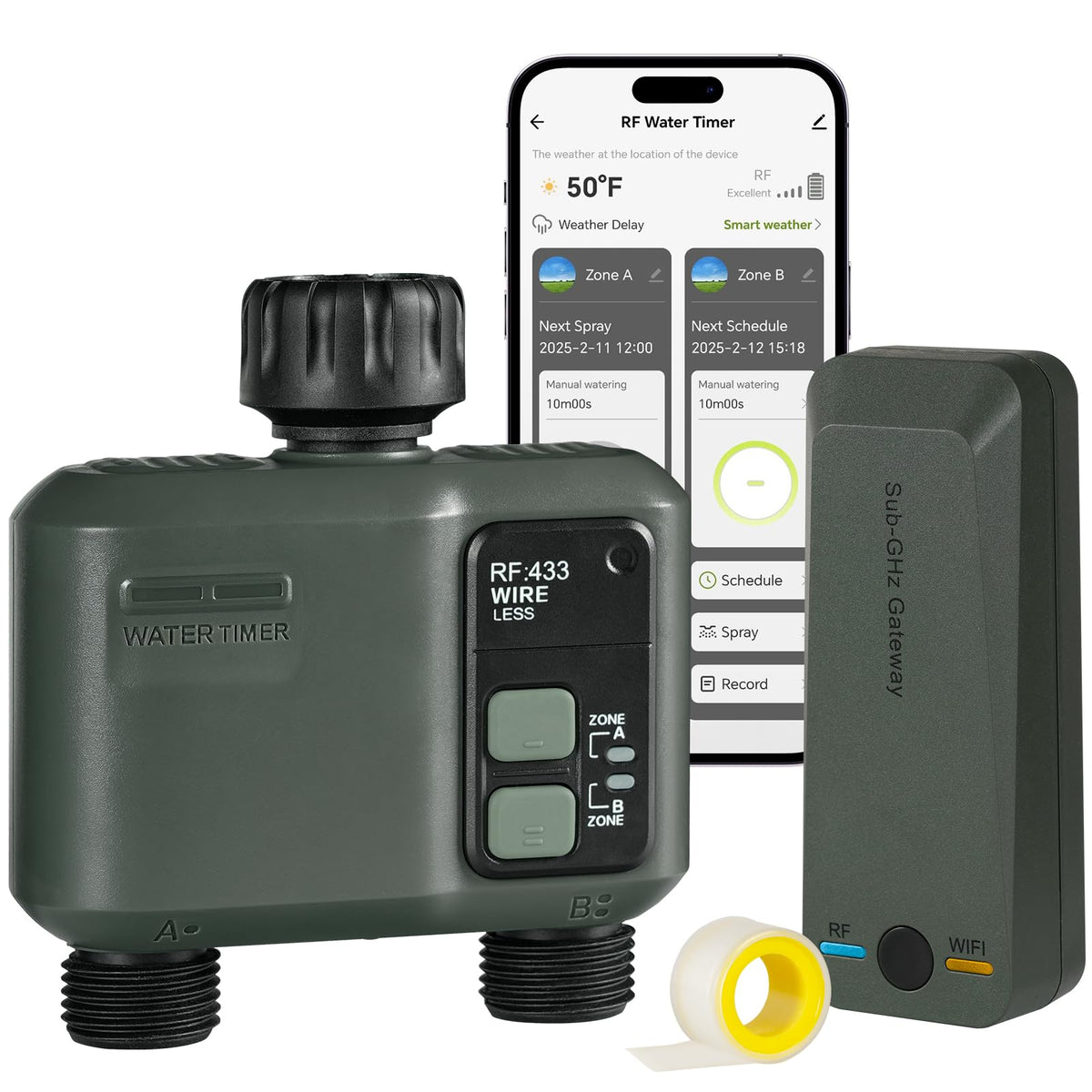 WILAWELS WiFi water timer for outdoor hose with app control.