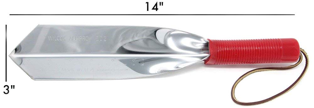 Wilcox All-Pro 14 inch trowel handle grip highlighting comfortable non-slip control while digging