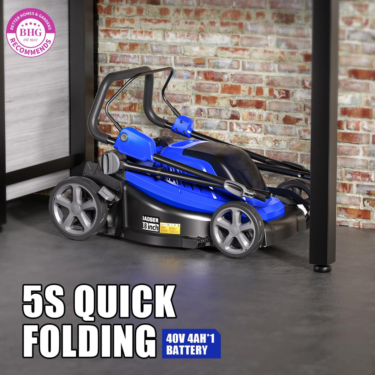 Wild Badger Power 40V 18in mower 3-in-1 system for bagging mulching or rear discharge