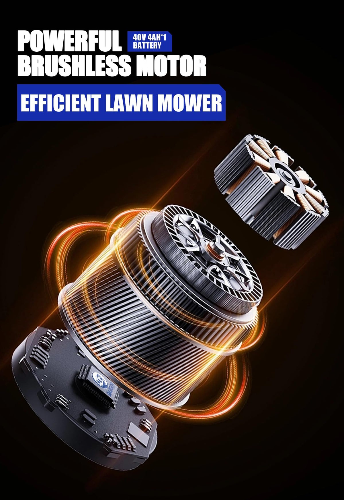 Wild Badger Power 40V 18in mower folded-handle for compact storage