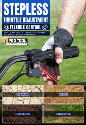 Wild Badger Power liftable booster rod adapts to soil depth.