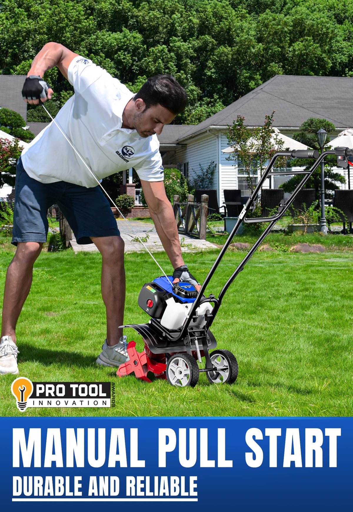 Wild Badger Power soft rubber wheels provide smooth maneuverability.