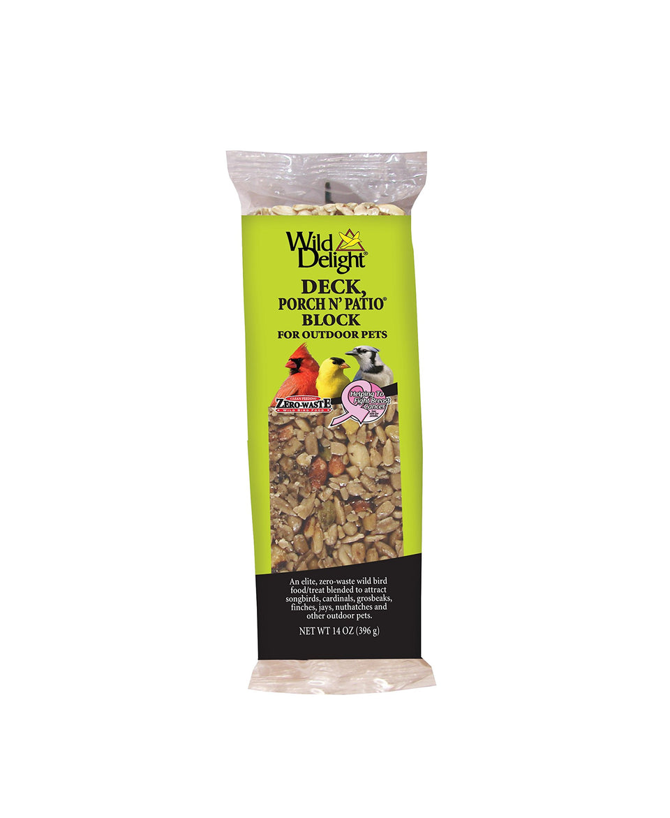 Wild Delight Deck Block for outdoor birds, fortified nutrients support healthier backyard visits