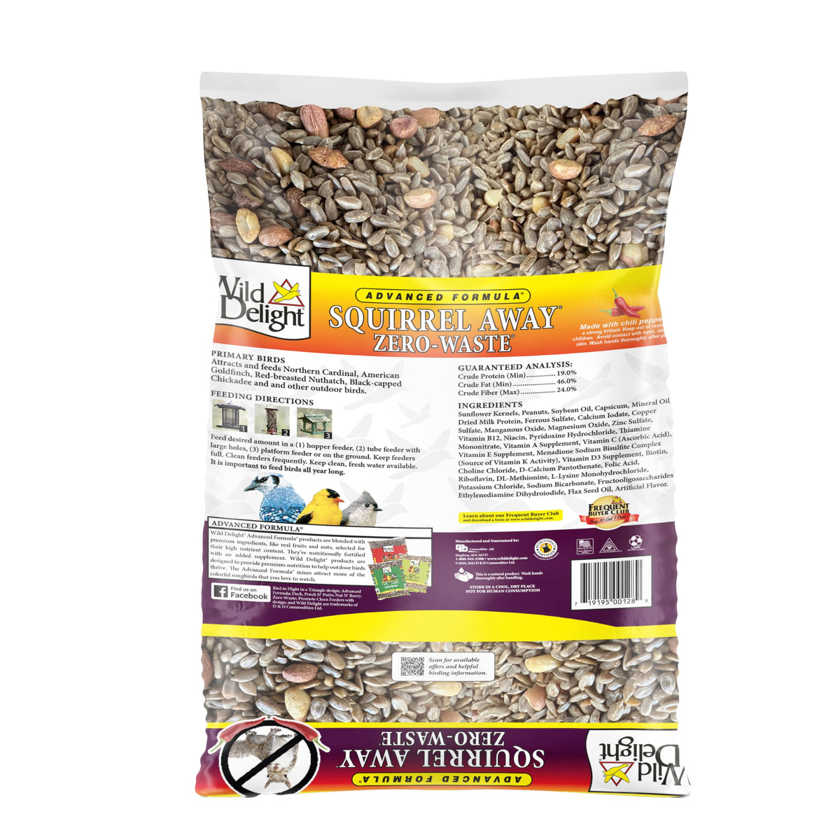 Wild Delight seed mix close-up showing nutrient-rich blend for healthy wild birds.