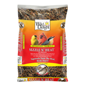 Wild Delight Sizzle N' Heat on a feeder attracts birds while deterring squirrels