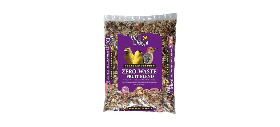 Wild Delight Zero-Waste Fruit Blend packaging for tidy, convenient feeding.