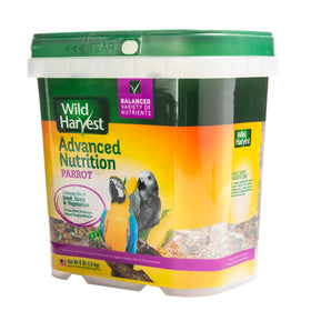 Wild Harvest Advanced Nutrition Parrot daily-diet portioning supports varied meals for parrots.