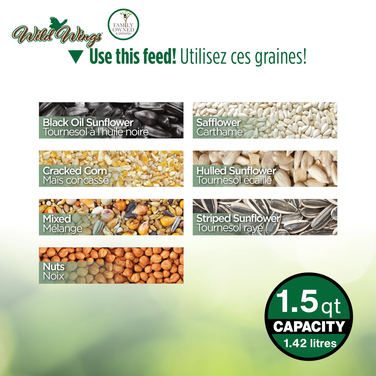 Wild Wings WWCF23 outdoor bird feeder in garden attracting diverse species.