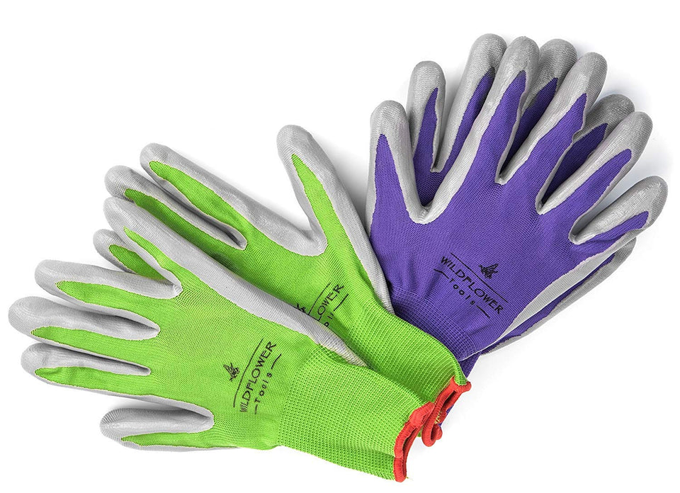 WILDFLOWER Tools nitrile coated palm gloves for secure pruning grip