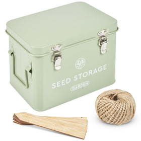 WILDGOOSE seed storage box front view showing organized packets for quick sowing