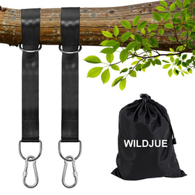 WILDJUE tree swing straps kit with carry pouch for easy outdoor setup
