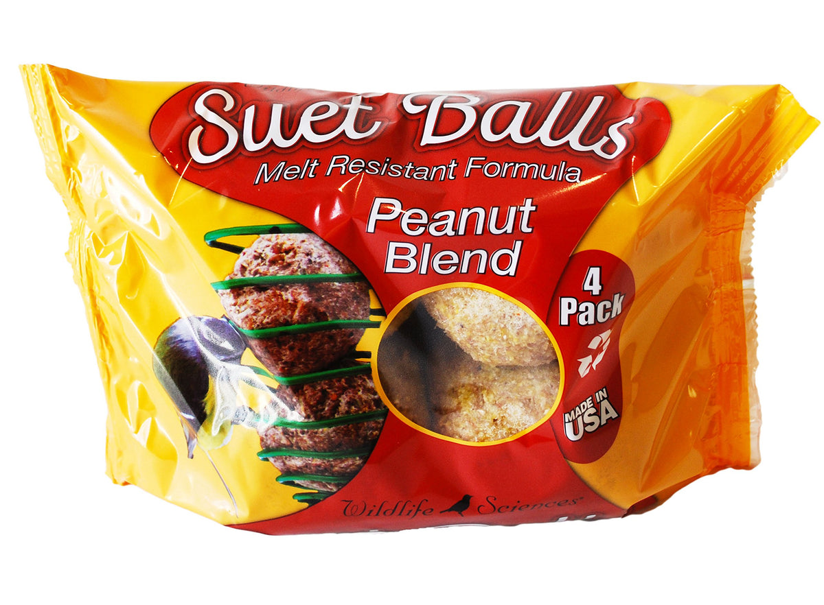 Wildlife Sciences Fruit & Nut suet ball highlighting natural flavors attractive to diverse birds