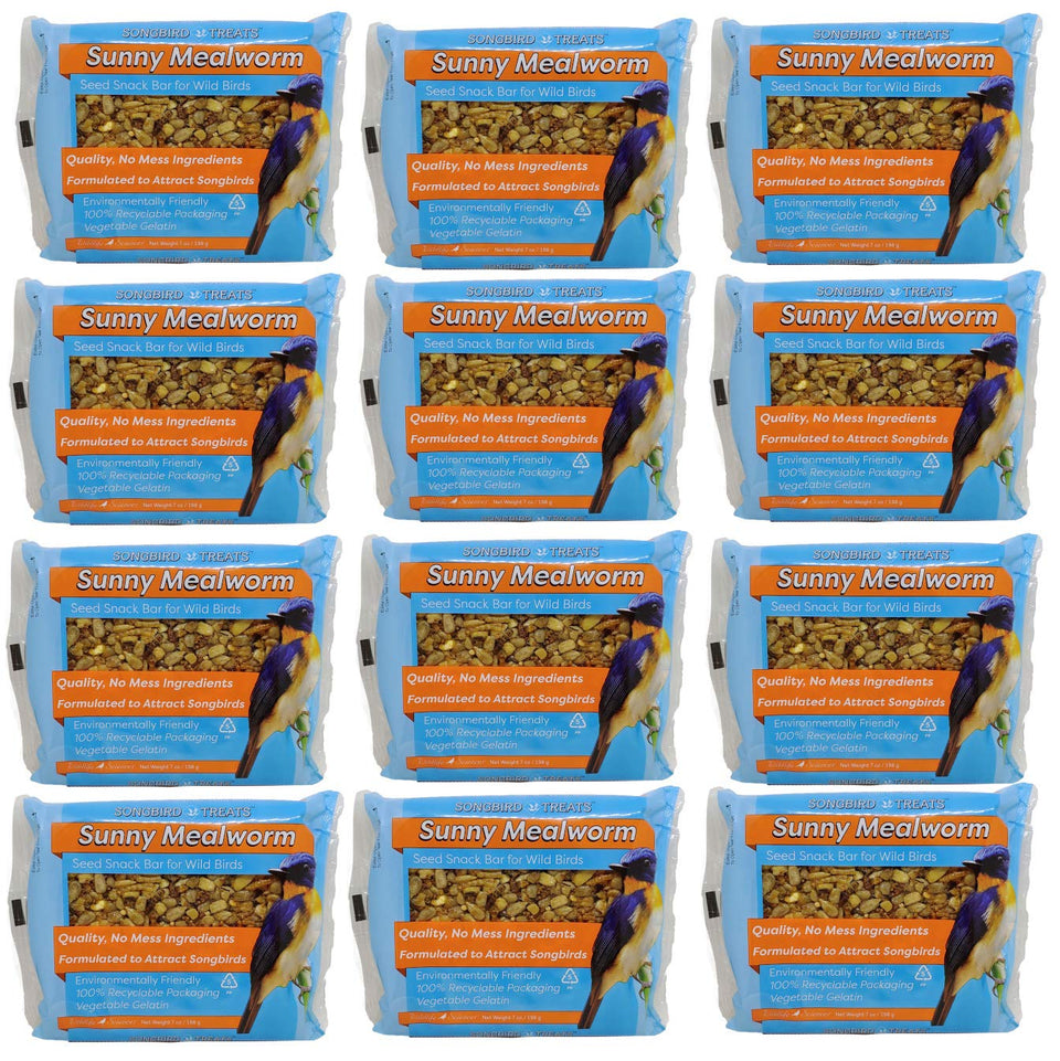 Wildlife Sciences Songbird Seed Bars in recyclable packaging attract backyard songbirds.