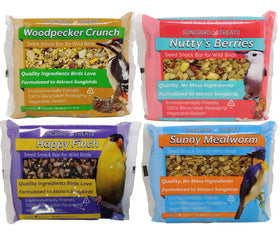 Wildlife Sciences Songbird Seed Cake Woodpecker Crunch attracts woodpeckers to feeders