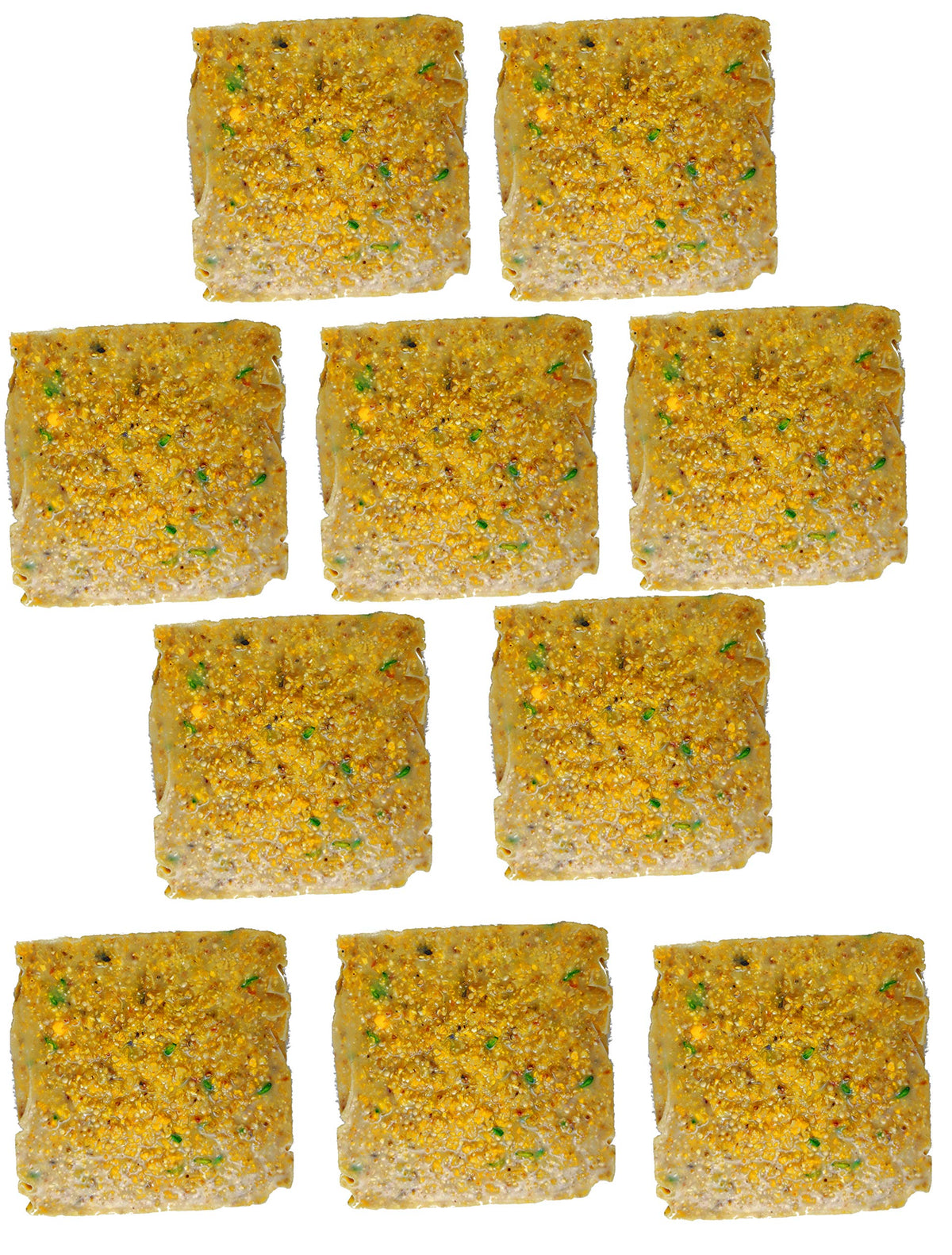 Wildlife Sciences suet cake melt-resistant formula closeup, designed to maintain integrity in warm conditions.