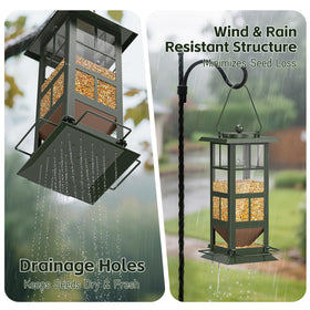 Wildpark 4-port feeder with spaced perches for peaceful outdoor feeding.
