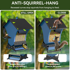 Wildpark Bird feeder with clear panels showing seed levels