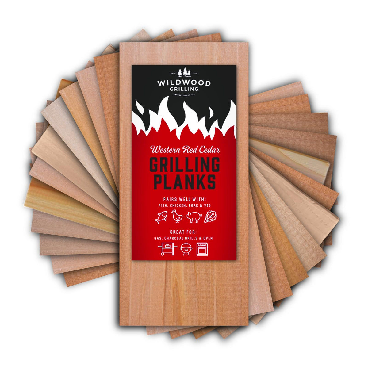 Wildwood Grilling cedar plank 3.5x7 inches for precise portions and grill-ready cooking.