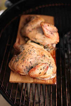 Wildwood Grilling dessert on cedar plank delivers caramelized edges and aroma.