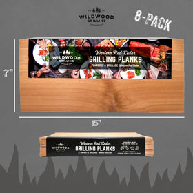 Wildwood Grilling plank on grill elevating aroma during cooking.