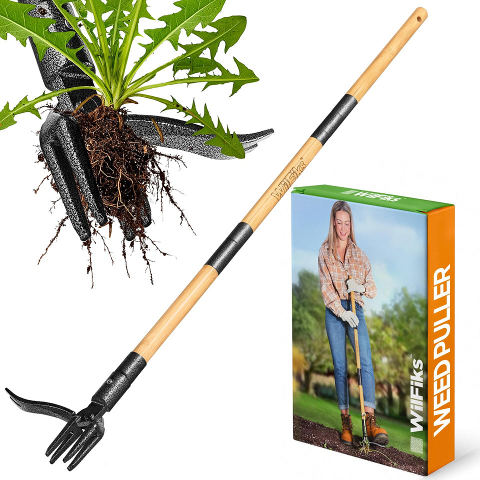 WilFiks weed puller stand-up removes weeds easily without kneeling