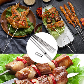 WILLBBQ 13.2-inch flat skewers prevent spinning during cooking.