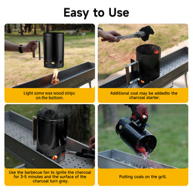 WILLBBQ charcoal chimney starter airflow-design highlights efficient heat draw for quick lighting