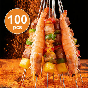 WillBBQ round-design skewers prevent slipping for even cooking across grills.