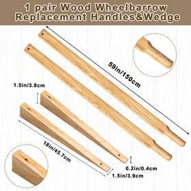 WILLBOND wooden wedges for wheelbarrow provide stable fit and support