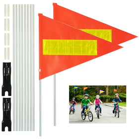 Willdone bike safety flag set with two kits for versatile use