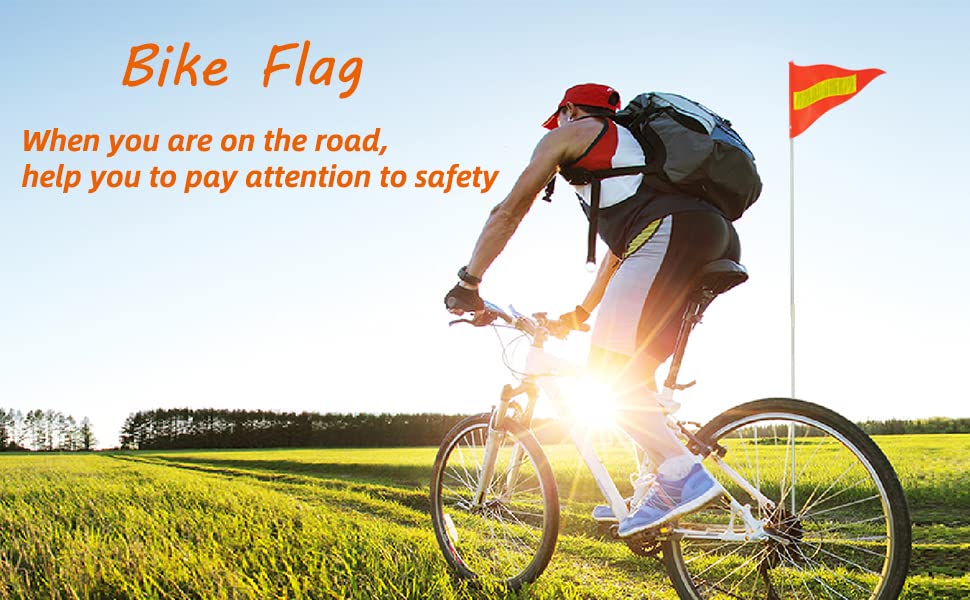 Willdone bright orange visibility flag improves rear-bike awareness