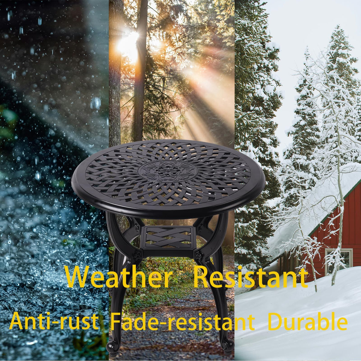 WILOUNGE adjustable leveling feet stabilize the table on uneven surfaces.
