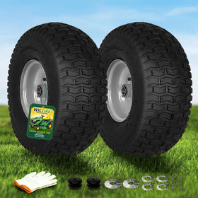 Wiltire 15x6-00-6 front tire and wheel, ready direct replacement.