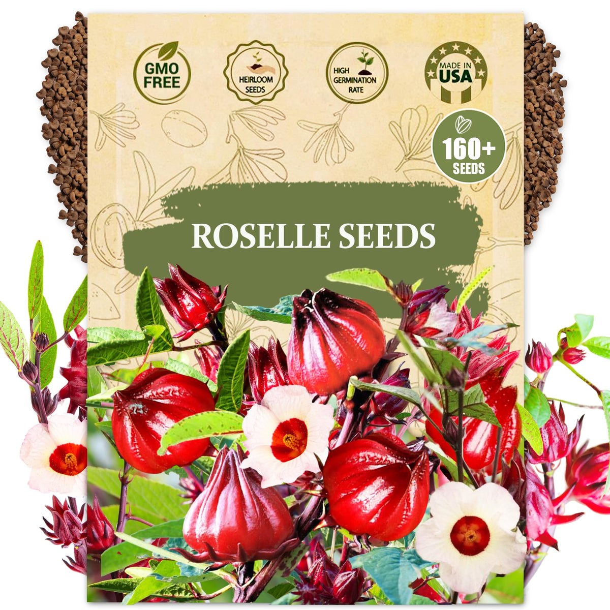 Wily Fox Roselle seeds pack front, ideal for starting a high-yield garden