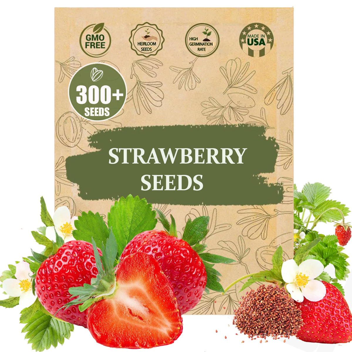 Wily Fox Rare strawberry seeds pack for home gardening and fresh berries.
