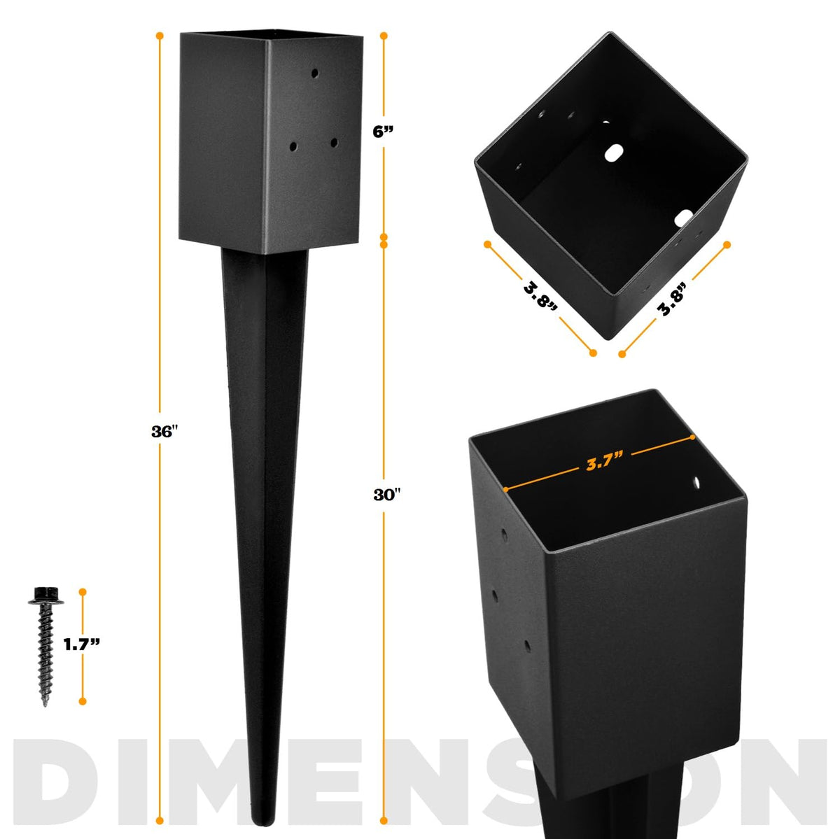WIMART fence post anchor with two bolts for enhanced stability