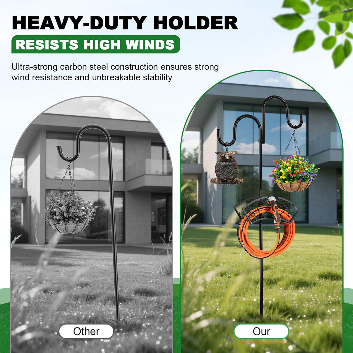 WiMas thickened carbon steel pole resists rust and wind