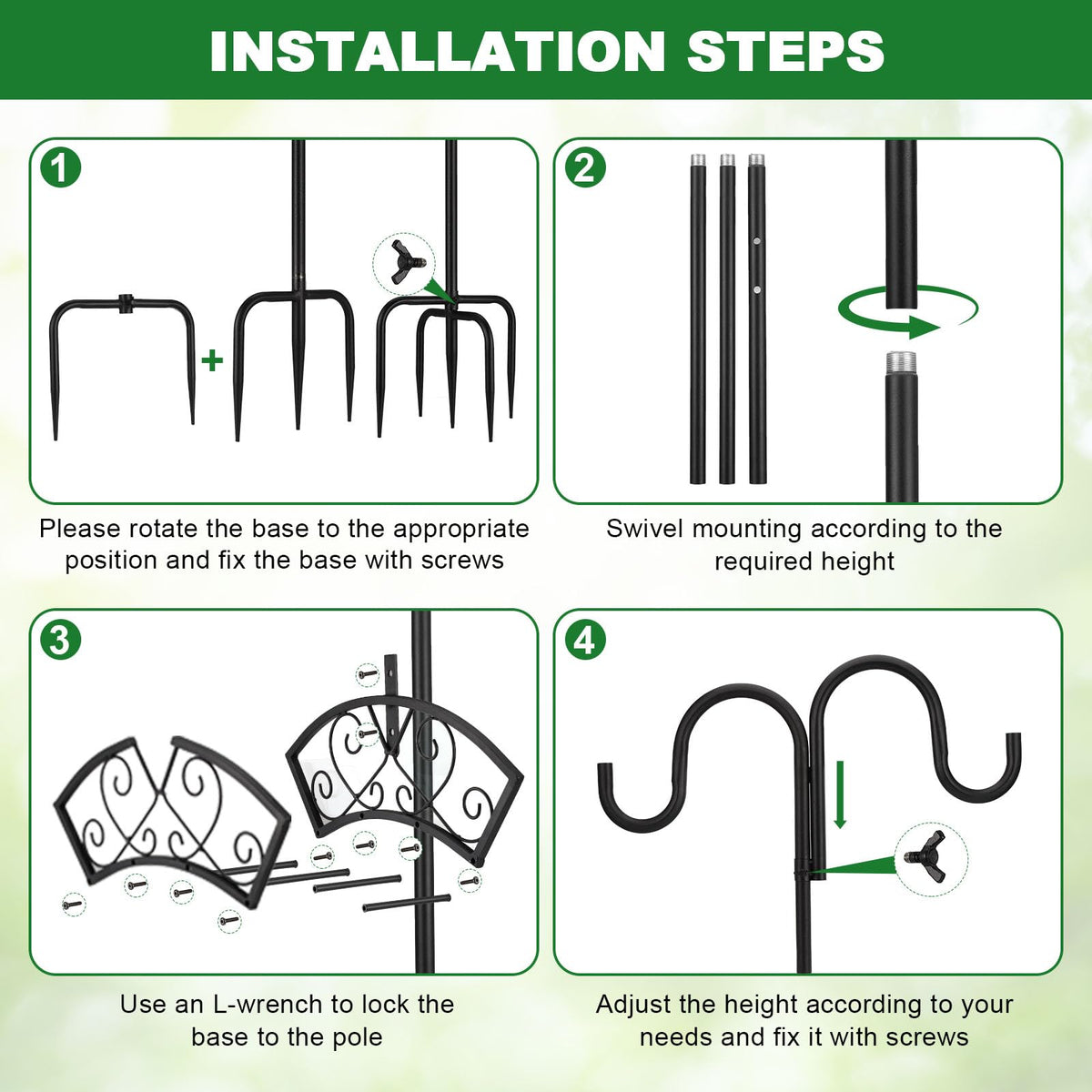 WiMas three-section height pole adjustable for different setups