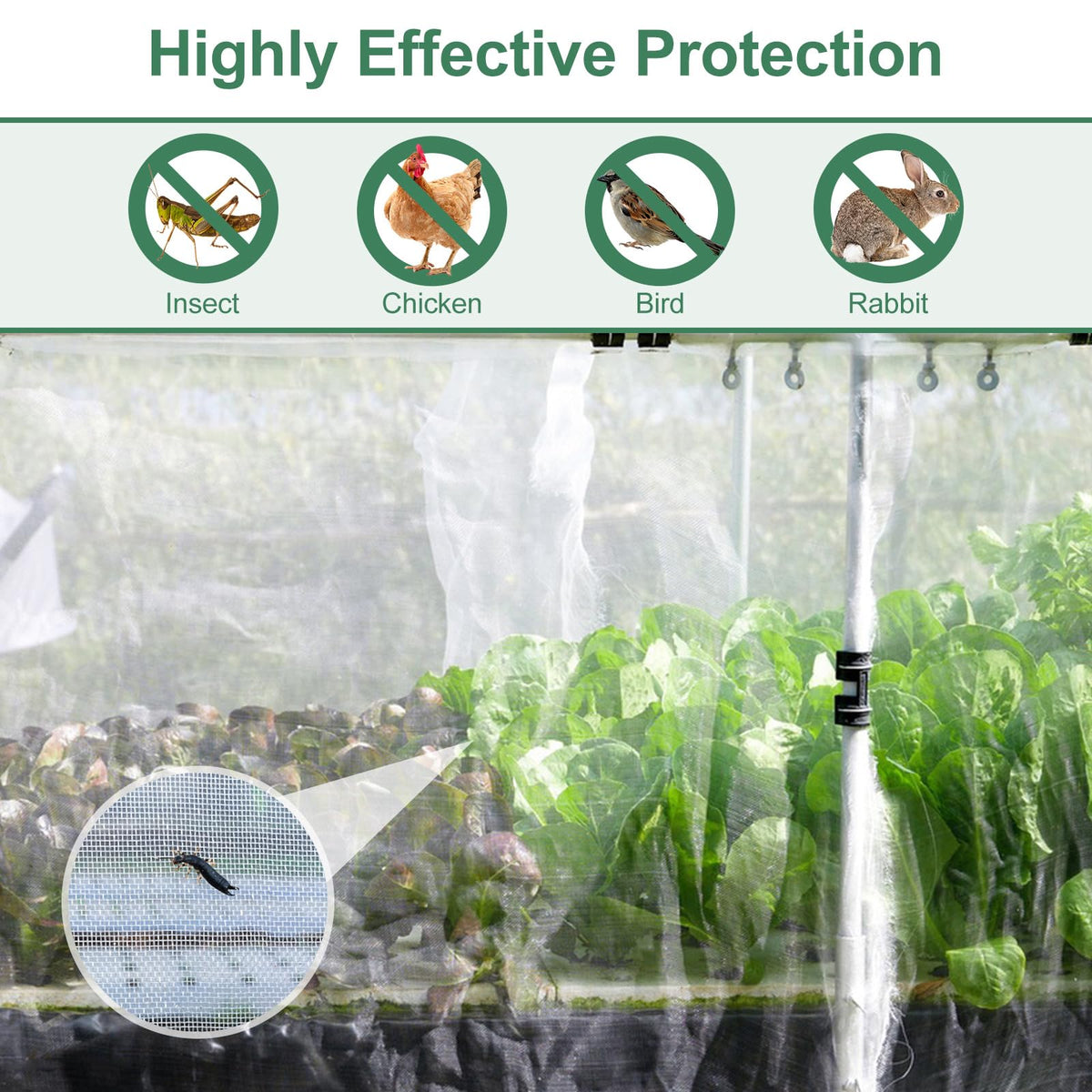 WiMas UV-resistant garden netting designed for long outdoor use.