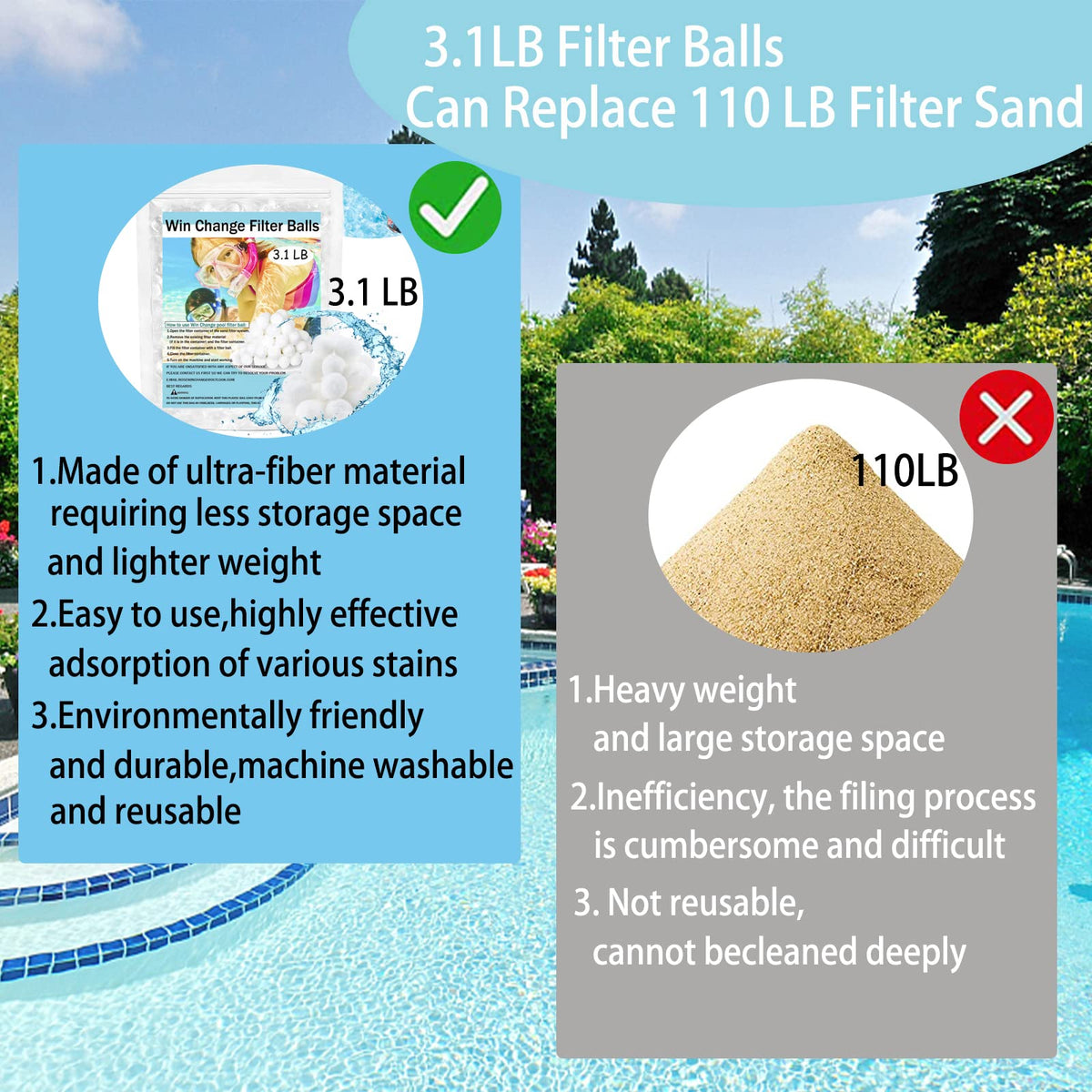 Win Change filter balls suitable for pools and aquariums