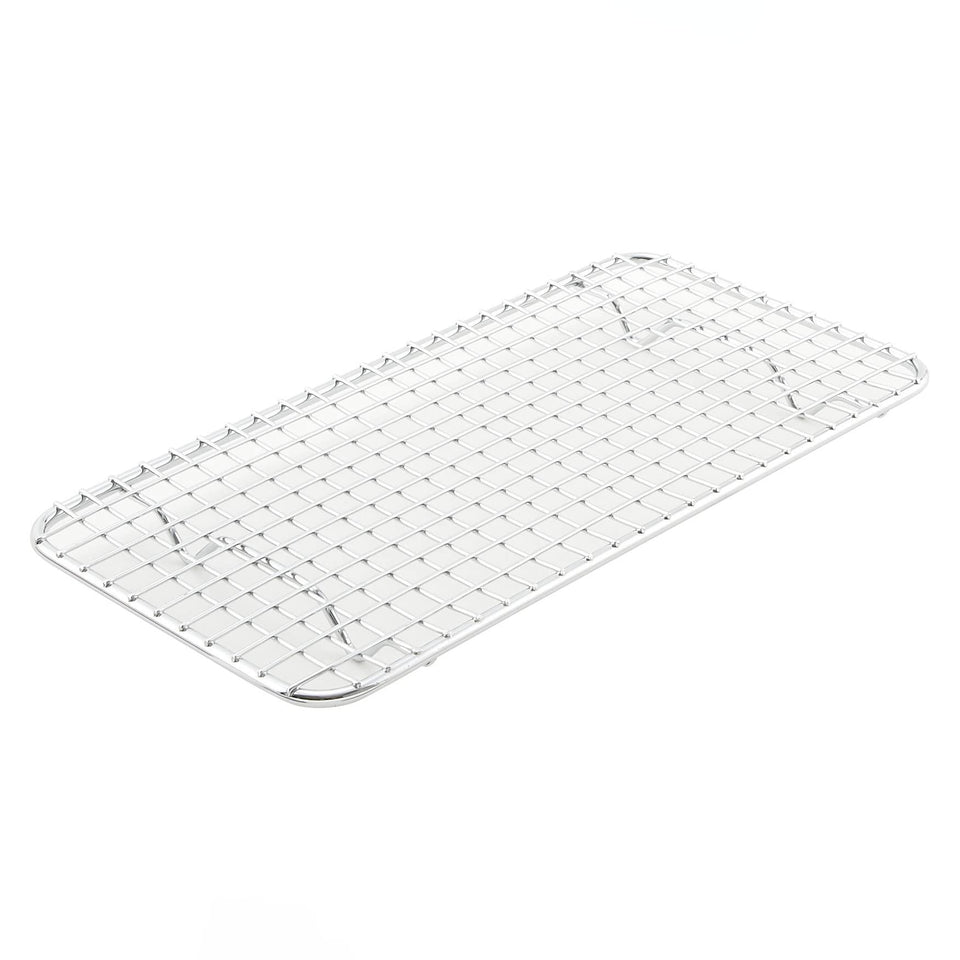 Winco PGW-510 pan grate front view showing chrome finish for durability