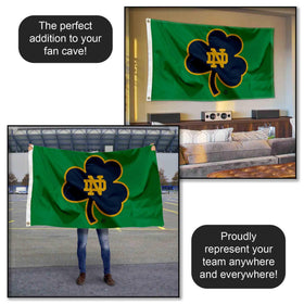 WinCraft Irish Shamrock 3x5 Banner Flag made of 200d polyester for sturdy outdoor use.