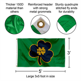 WinCraft Irish Shamrock 3x5 Banner Flag back view showing reverse image for dual-sided visibility.